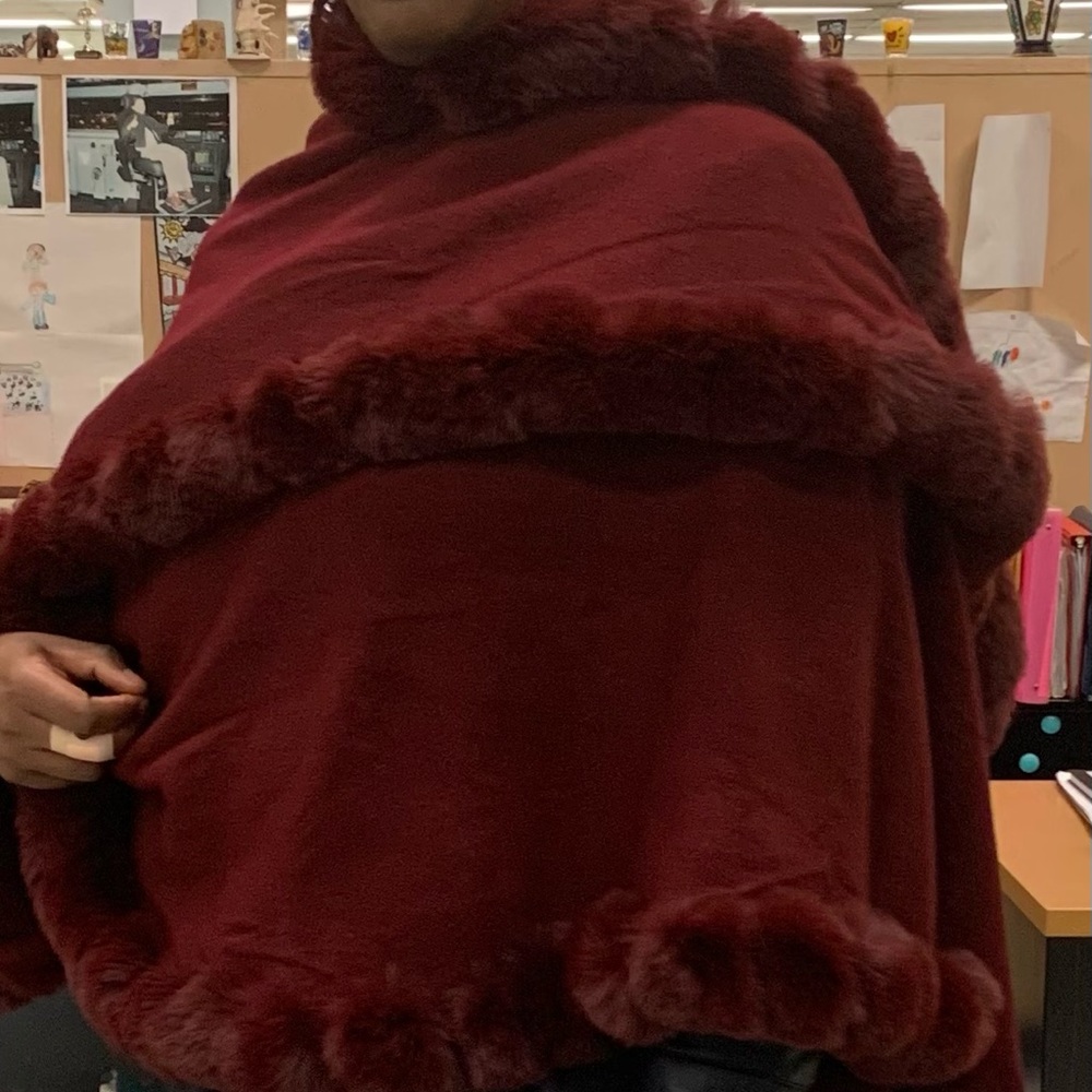 Burgundy cape